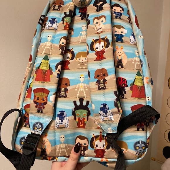 Star Wars Phantom Menace Chibi Loungefly Full Size Backpack - Picture 2 of 5